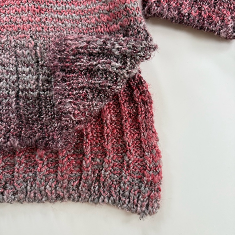 Parkhurst~ Sweater~Women's M~Maroon/Gray Ombré~Boatneck~Longsleeve~High/Low Hem - Picture 3 of 10